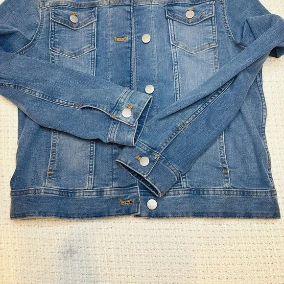 J.Crew Crewcuts Button Front Jean Jacket Blue Youth Girls Classic Crop Size 14 - Picture 13 of 16